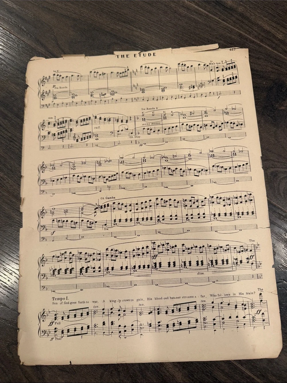 Vintage Sheet Music Wall Art - Cream Music Score